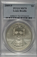 2009-P $1 Louis Braille MS70