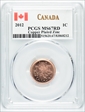 2012 1C Copper Plated Steel MS67RD