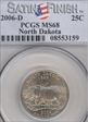 2006-D 25C North Dakota Satin Finish SP68