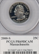 2000-S 25C Massachusetts PR69DCAM