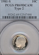1981-S 10C Type 2 PR69DCAM