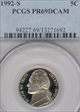 1992-S 5C PR69DCAM