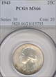 1943 25C MS66