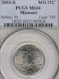 2003-D 25C Missouri MS66
