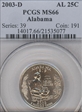 2003-D 25C Alabama MS66