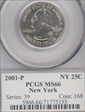 2001-P 25C New York MS66