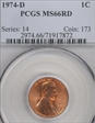 1974-D 1C MS66RD