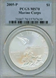 2005-P $1 Marine Corps MS70