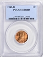 1942-D 1C MS66RD