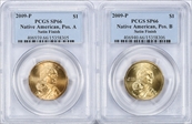 2009-P $1 Native American, Pos. A  Satin Finish SP66