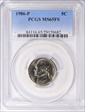 1986-P 5C MS65FS