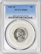 1957-D 5C MS66