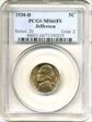 1938-D 5C Jefferson MS66FS