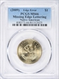 (2009) $1 Native American  Missing Edge Lettering MS66