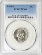 1964-D 5C MS66