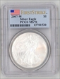2007-W $1 Burnished Silver Eagle First Strike SP70