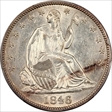 1846 50C Medium Date AU58