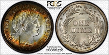1916-S 10C Barber MS66+