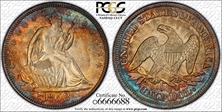 1853 50C Arrows and Rays MS67