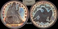 1866 $1 Motto PR64