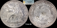 1876-S T$1 Chopmarked AU50