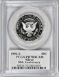 1992-S 50C Silver PR70DCAM