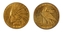 1907 $10 Indian, Wire Rim MS62