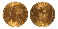 1907 $10 Liberty MS64