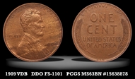 1909 VDB 1C DDO, FS-1101 MS63BN