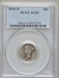 1916-D 10C AG3