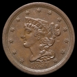 1857 1/2C AU50BN