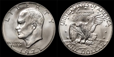 1973-S $1 Silver MS68