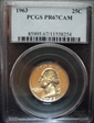 1963 25C PR67CAM