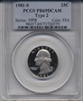 1981-S 25C Type 2 PR69DCAM