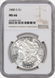 1880-S Morgan $1 MS66