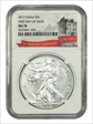 2017 $1 Silver Eagle (First Day of Issue)  MS70