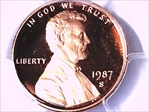 1987-S 1C PR69DCAM