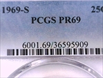 1969-S 25C PR69