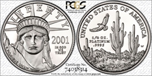 2001-W $25 Statue of Liberty PR70DCAM