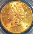 1897-S $20 MS62