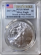 2017-(W) $1 Silver Eagle Struck at West Point First Strike MS69