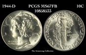 1944-D 10C MS67FB
