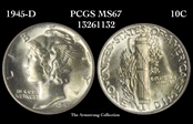1945-D 10C MS67
