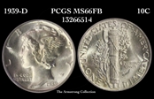 1939-D 10C MS66FB