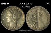 1928-D 10C XF45