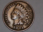 1901 1C Indian Head Penny AU50