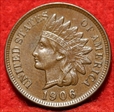1906 1C Indian Head Penny AU