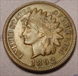 1892 1C Indian Head Penny AU