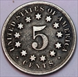 1868 5c Shield Nickel - Type 2, No Rays MS-30