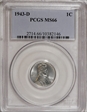 1943-D 1C MS66